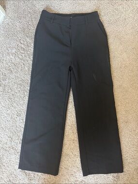 Women's Black Straight-Leg Trousers - Sleek Workwear / D8